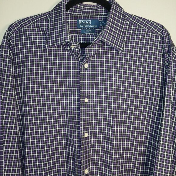 RALPH LAUREN CURHAM CUSTOM FIT LONG SLEEVE PLAID SHIRT, SIZE XL BUTTON DOWN - Picture 3 of 4